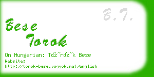 bese torok business card